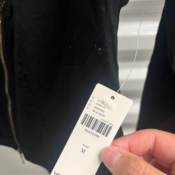 Anthropologie Black Fitted zip front Long Sleeve blouse size medium - Picture 6 of 8